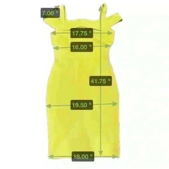 ECI, Chartreuse, Cold Shoulder Dress, Size 6 - Picture 7 of 7